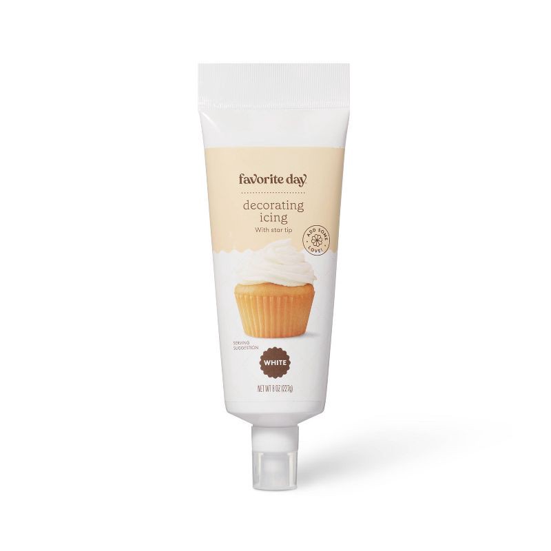 slide 1 of 3, White Star Tip Decorating Icing - 8oz - Favorite Day™, 8 oz