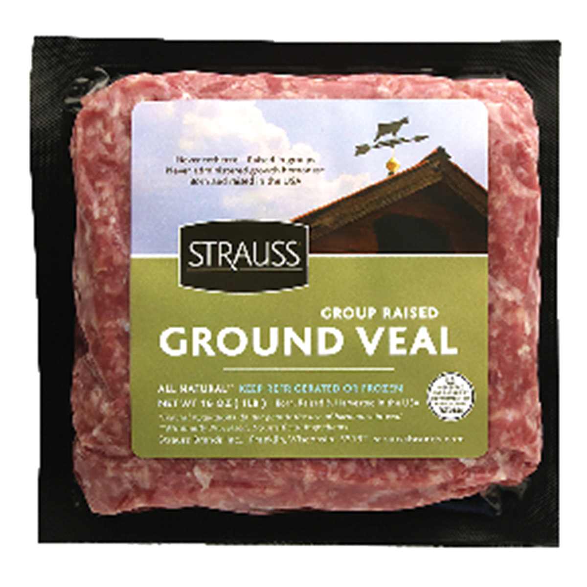 slide 1 of 1, Strauss Brand Grouped Raised Ground Veal, 16 oz, 16 oz