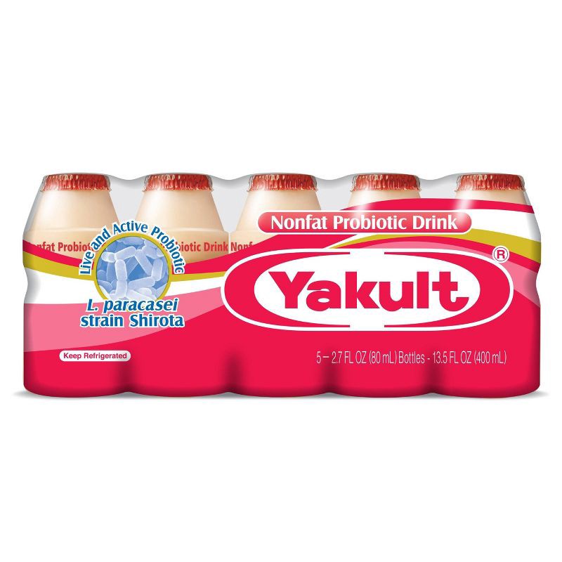 slide 1 of 1, Yakult Nonfat Probiotic Yogurt Drink - 5ct/2.7 fl oz Bottles, 5 ct, 2.7 fl oz