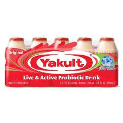 Yakult Nonfat Probiotic Yogurt Drink - 5ct/2.7 fl oz Bottles