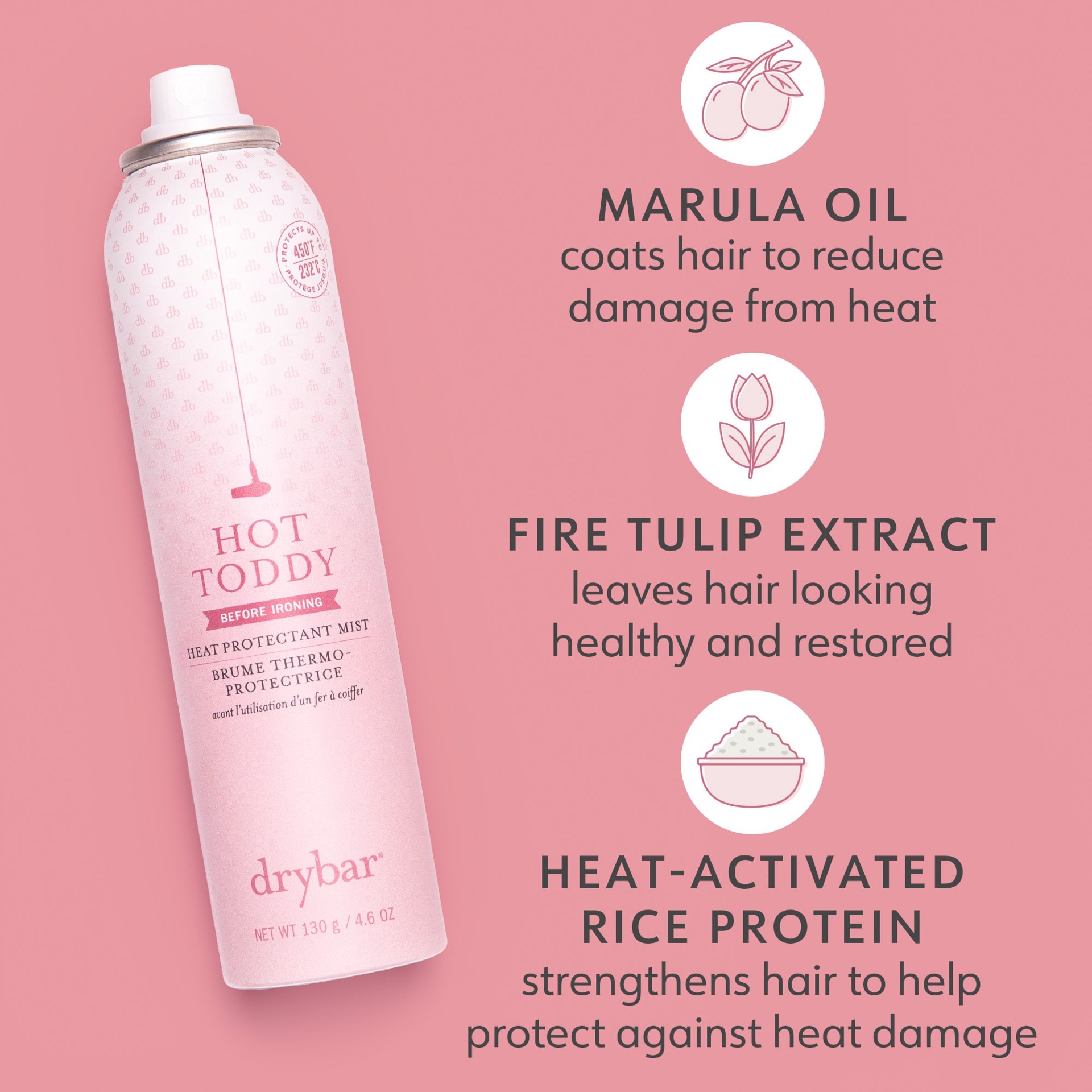 slide 5 of 7, Drybar Hot Toddy Heat Protectant Mist 4.6 oz/ 130 g,