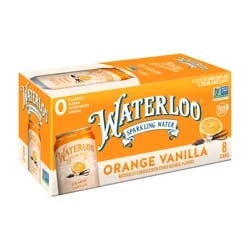Waterloo Sparkling Water Orange Vanilla Sparkling Water- 8 ct; 12 fl oz