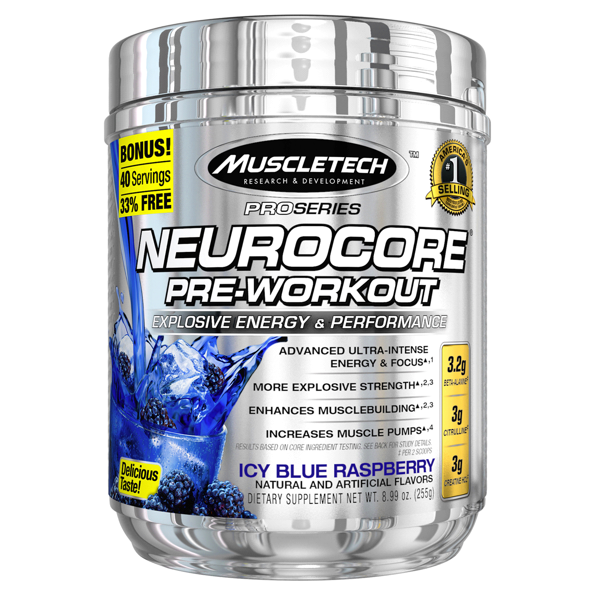 slide 1 of 1, MuscleTech Pre-Workout Nutritional Supplement - Icy Blue Raspberry, 8.99 oz