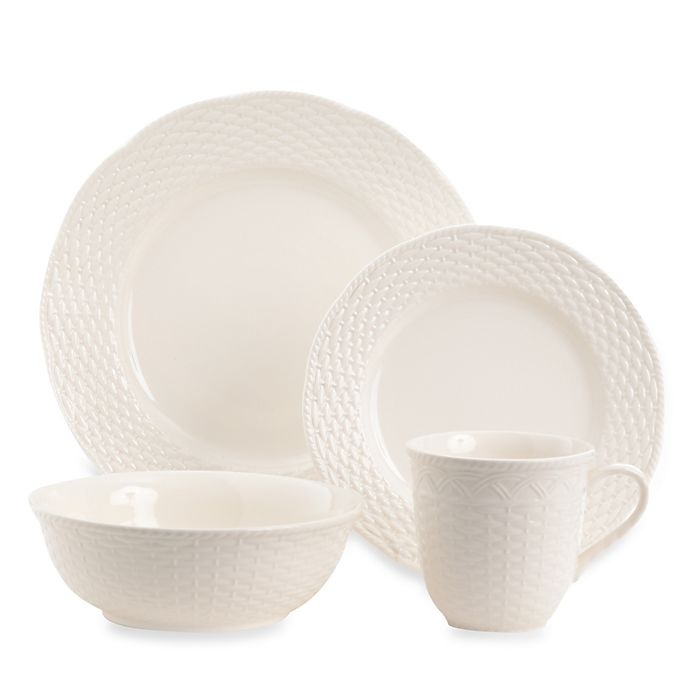 slide 1 of 1, Red Vanilla Nantucket White Dinnerware Set, 16 ct