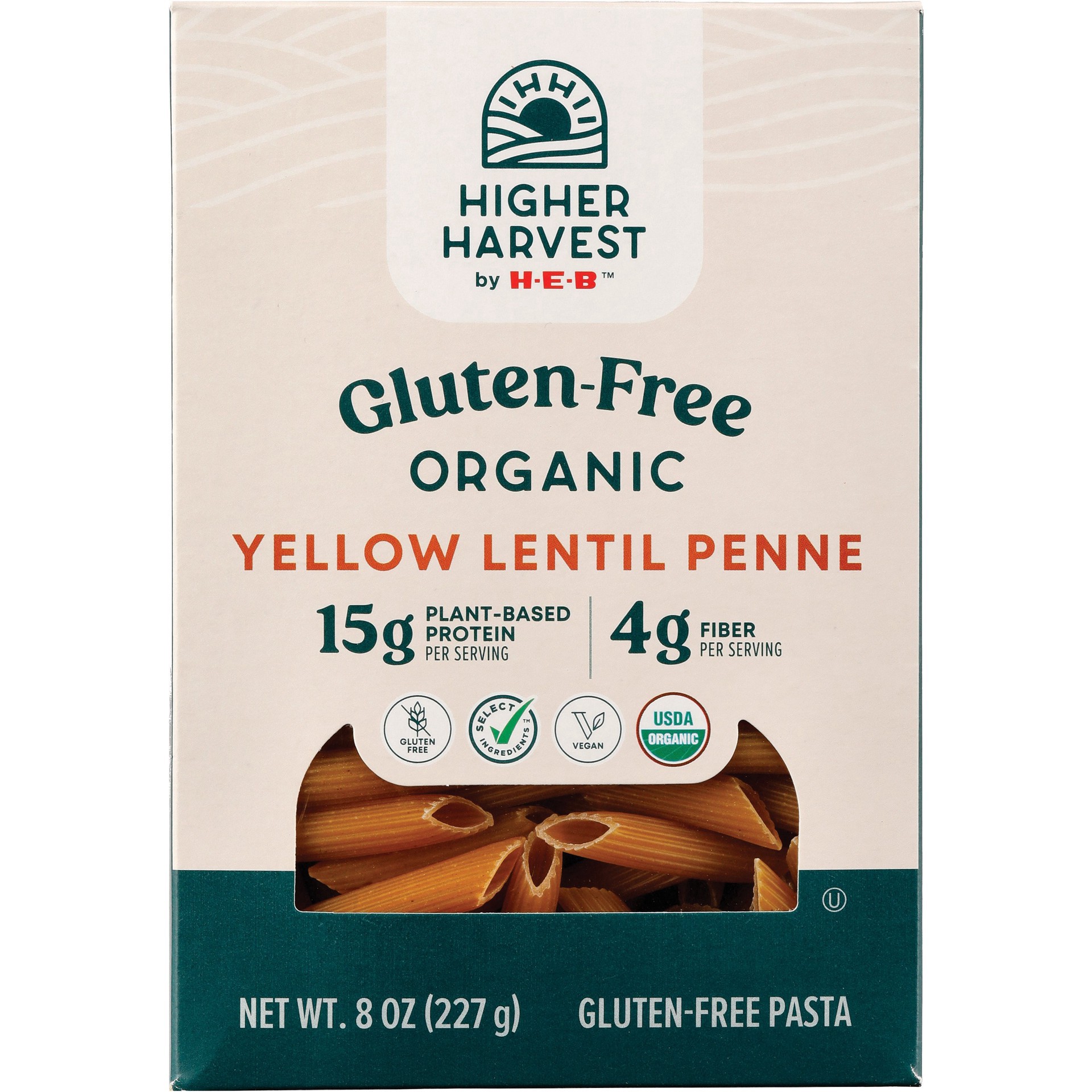 slide 1 of 1, Higher Harvest Select Ingredients Gluten-Free Organic Yellow Lentil Penne 8 oz, 8 oz