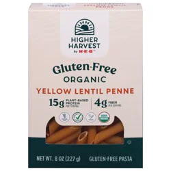Higher Harvest by H-E-B Gluten Free Organic 15g Protein Yellow Lentil Penne Pasta Noodles