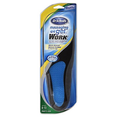 slide 1 of 1, Dr. Scholl's Massaging Gel Work Mens Insoles, 1 pair