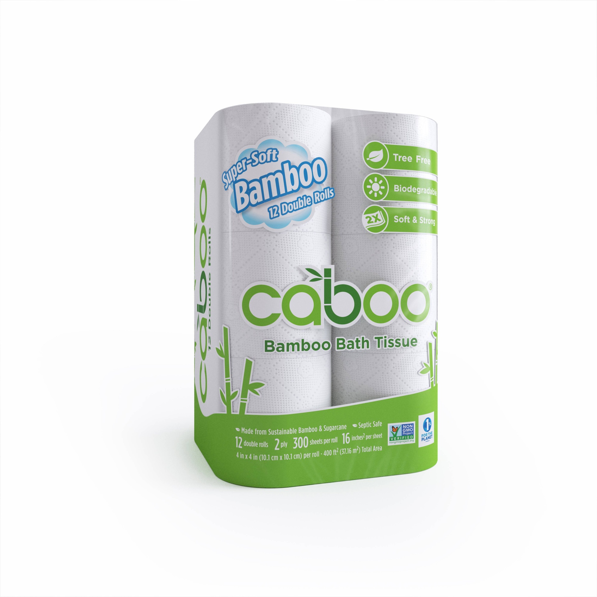 slide 1 of 7, Caboo Bamboo Bath Toilet Paper, 12 ct