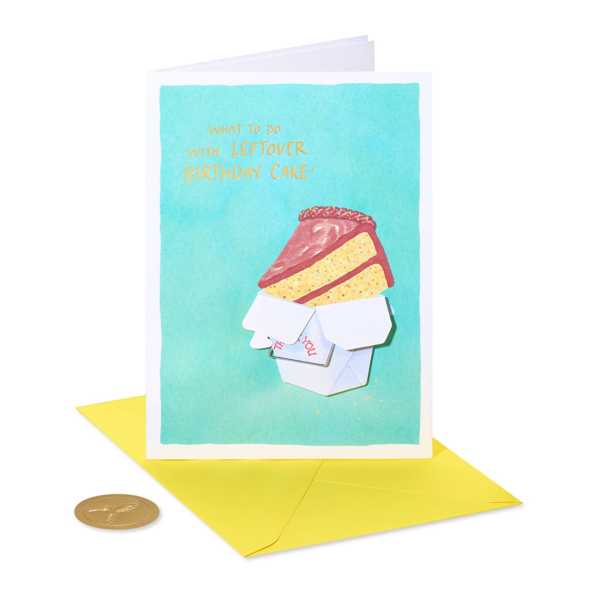 slide 1 of 5, Birthday Card Leftover Cake - PAPYRUS, 1 ct