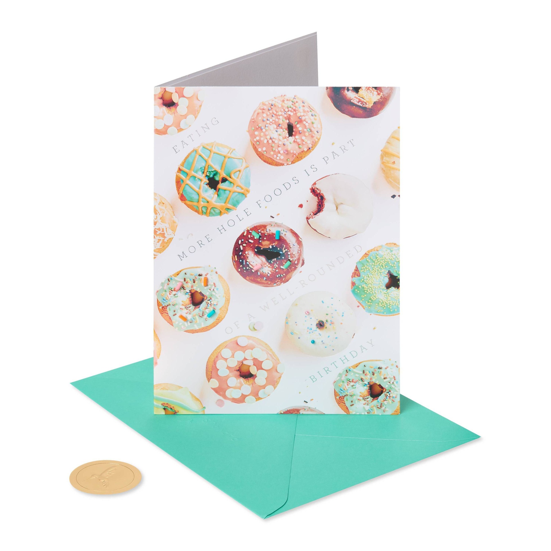 slide 1 of 5, Funny Birthday Card Eat Hole Foods - PAPYRUS, 1 ct