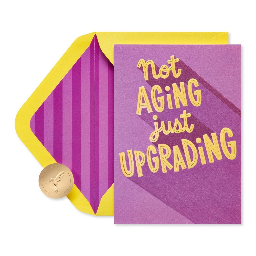 slide 4 of 5, Birthday Card For Husband Not Aging Just Upgrading - PAPYRUS, 1 ct