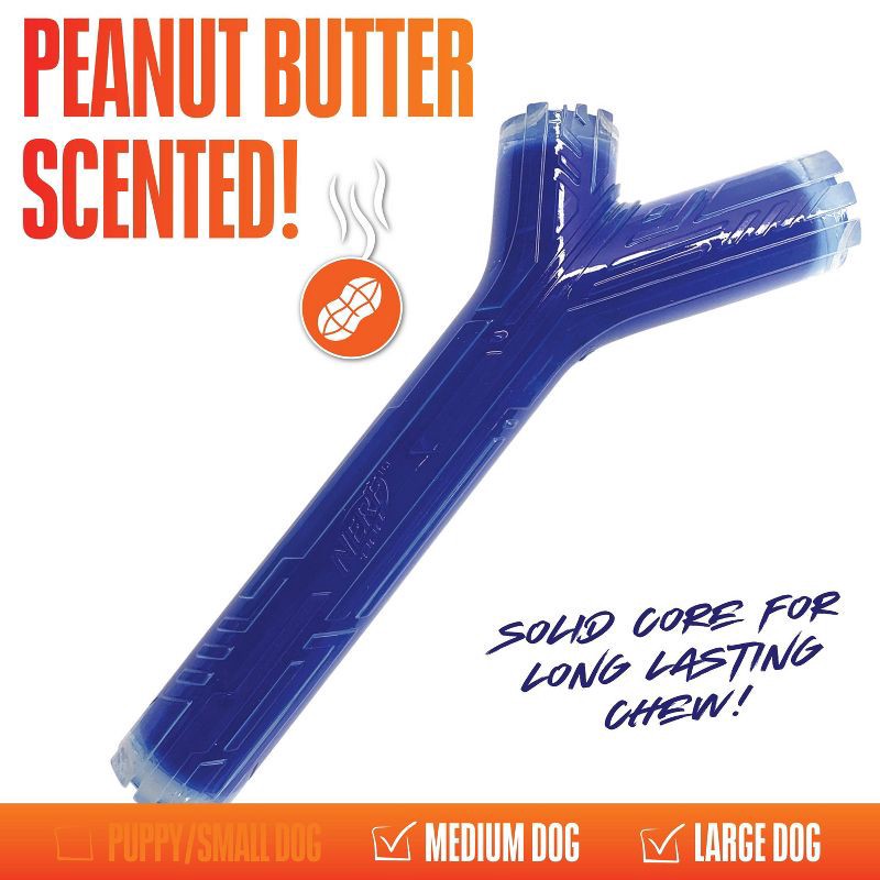 slide 5 of 7, NERF Peanut Butter Super Scent Stick Solid Core Dog Toy - 10", 1 ct