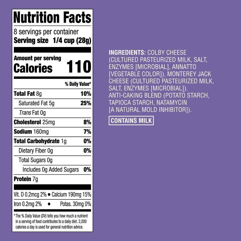 slide 4 of 4, Fine Cut Colby Jack Cheese - 8oz - Good & Gather™, 8 oz