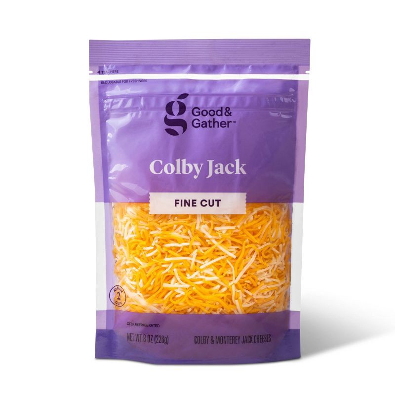 slide 1 of 3, Fine Cut Colby Jack Cheese - 8oz - Good & Gather™, 8 oz