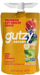 Gutzy Organic Prebiotic Fiber Snack Banana, Apple, Berry And Pomegranate, 3.9 Oz Pouch