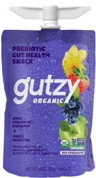 Gutzy Organic Apple Strawberry Blueberry + Ginger Dandelion Prebiotic Gut Health Snack 3.9 oz