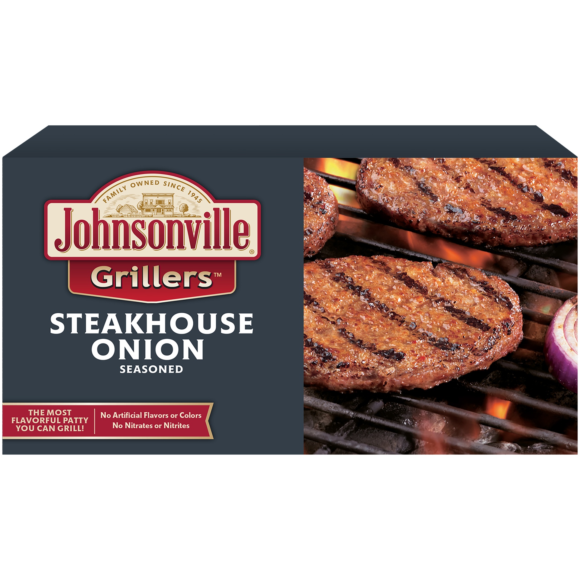 slide 2 of 4, Johnsonville Grillers Steakhouse and Onion Seasoned Bratwurst Patties, 6 ct; 0.25 lb