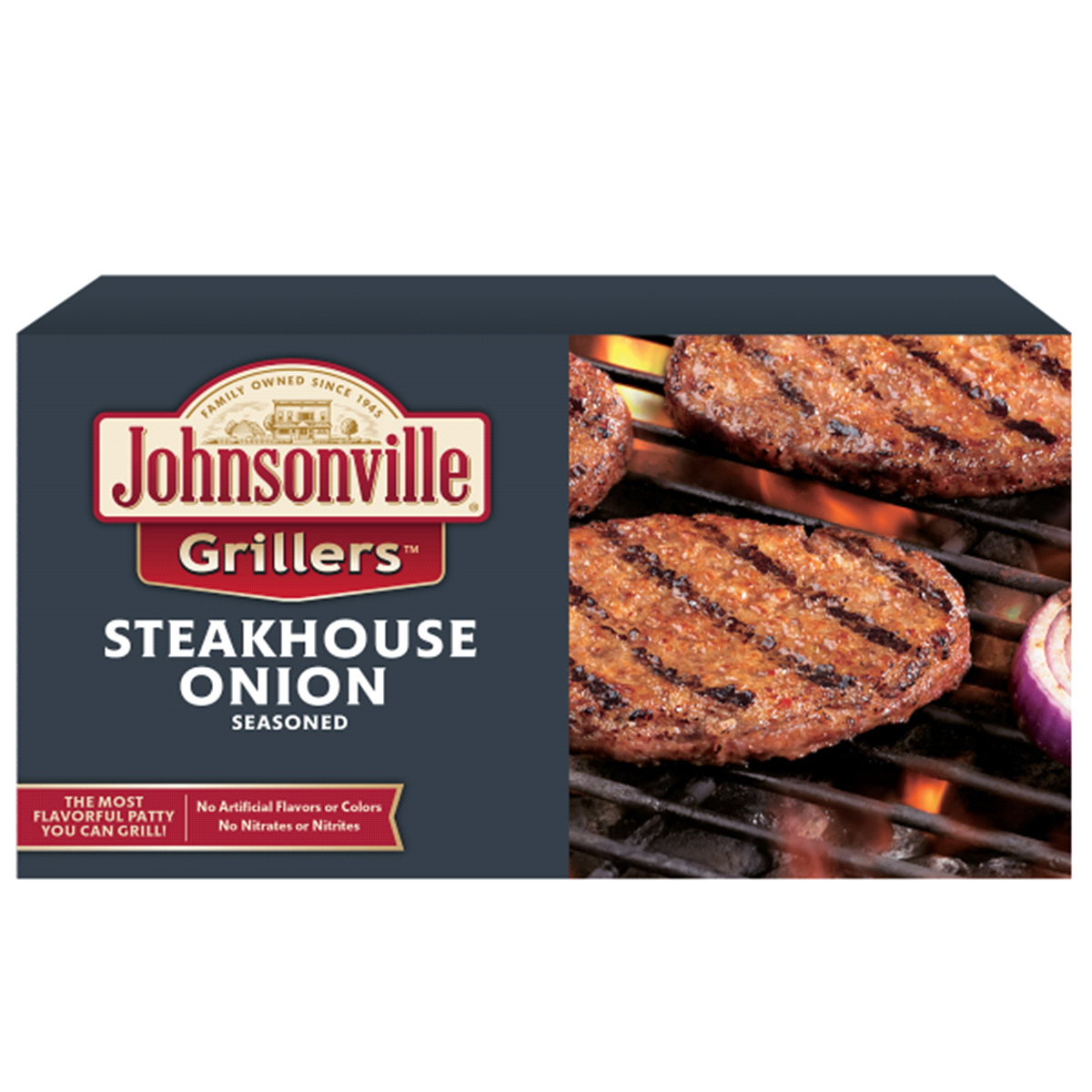 slide 1 of 4, Johnsonville Grillers Steakhouse and Onion Seasoned Bratwurst Patties, 6 ct; 0.25 lb