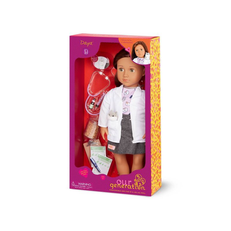 slide 6 of 6, Our Generation Daya with Plush Hamster 18" Pet Care Vet Doll, 1 ct