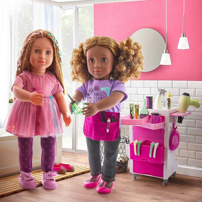 slide 2 of 5, Our Generation Salon Cart & Styling Accessories Set for 18" Dolls, 1 ct
