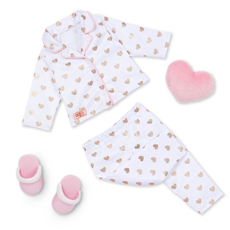 slide 5 of 6, Our Generation Serenity with Heart Polka Dot Pajama Outfit 18" Slumber Party Doll, 1 ct