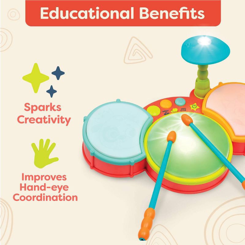 slide 3 of 8, B. toys Toy Drum Set - Little Beats, 1 ct