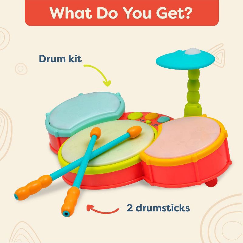 slide 5 of 8, B. toys Toy Drum Set - Little Beats, 1 ct