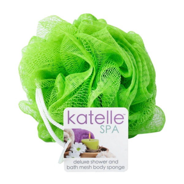 slide 17 of 17, Katelle Spa Shower and Bath Mesh Body Sponge, Green, 1 ct