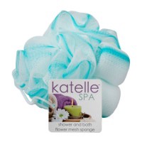 slide 3 of 17, Katelle Shower & Bath Flower Mesh Sponge, Assorted Colors, 1 ct
