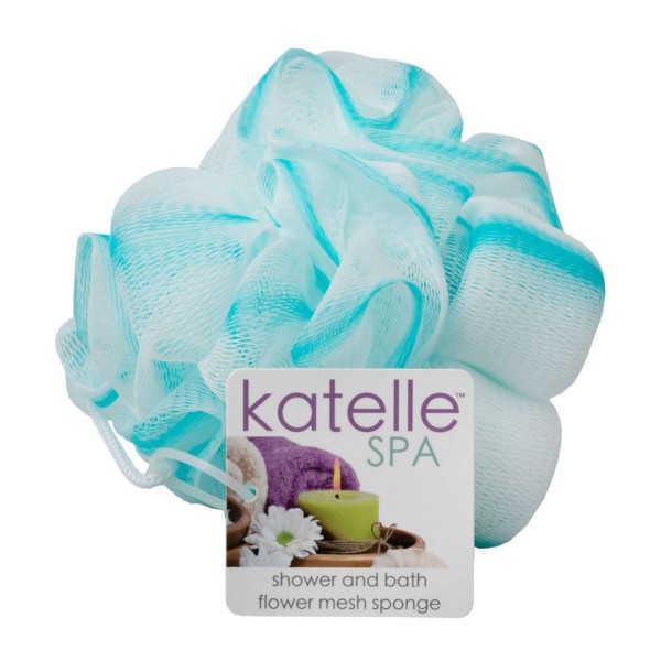 slide 4 of 17, Katelle Shower & Bath Flower Mesh Sponge, Assorted Colors, 1 ct