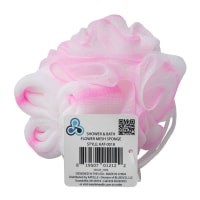 slide 7 of 17, Katelle Shower & Bath Flower Mesh Sponge, Assorted Colors, 1 ct