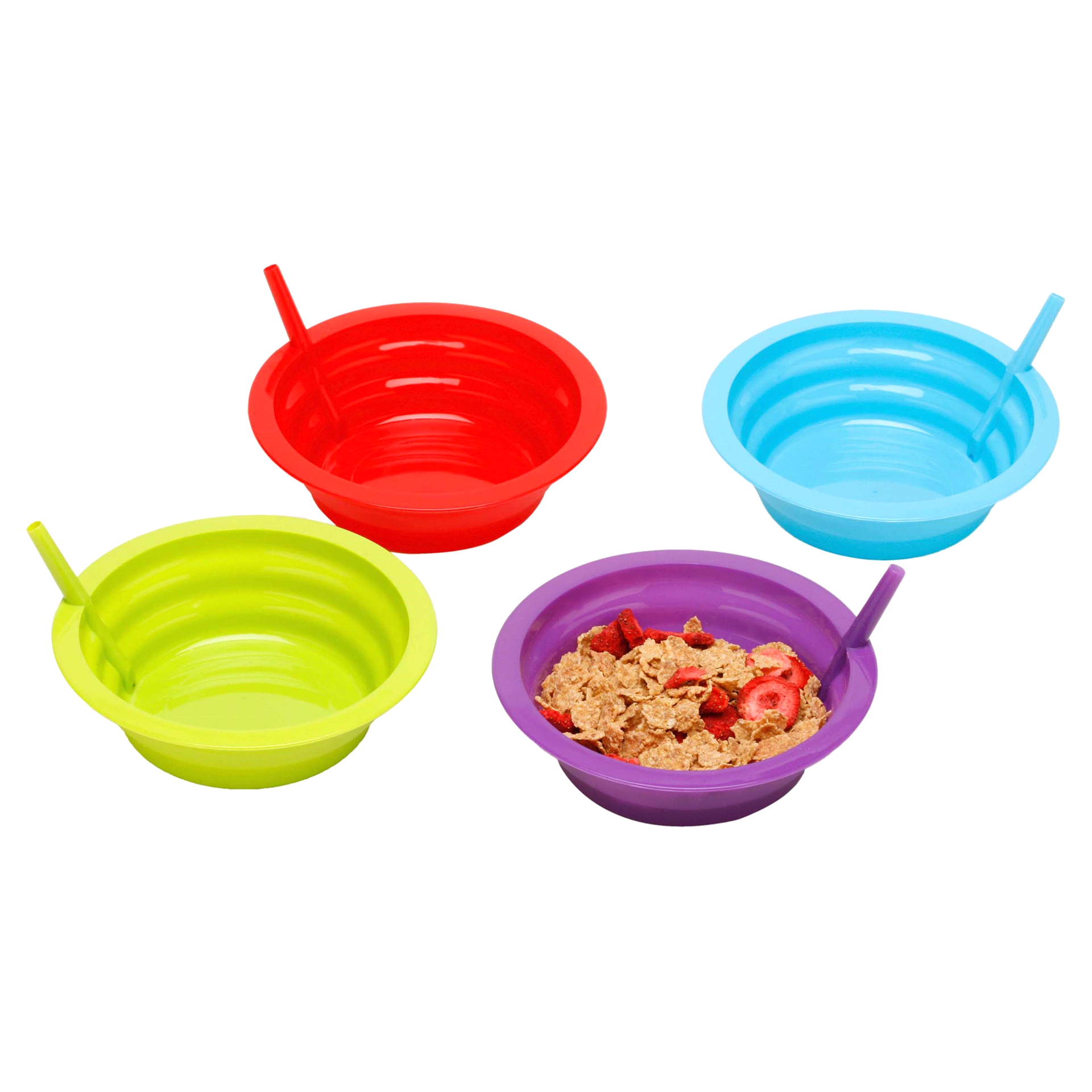 Kolorae Bowl With Straw, Assorted Colors 2 ct Shipt