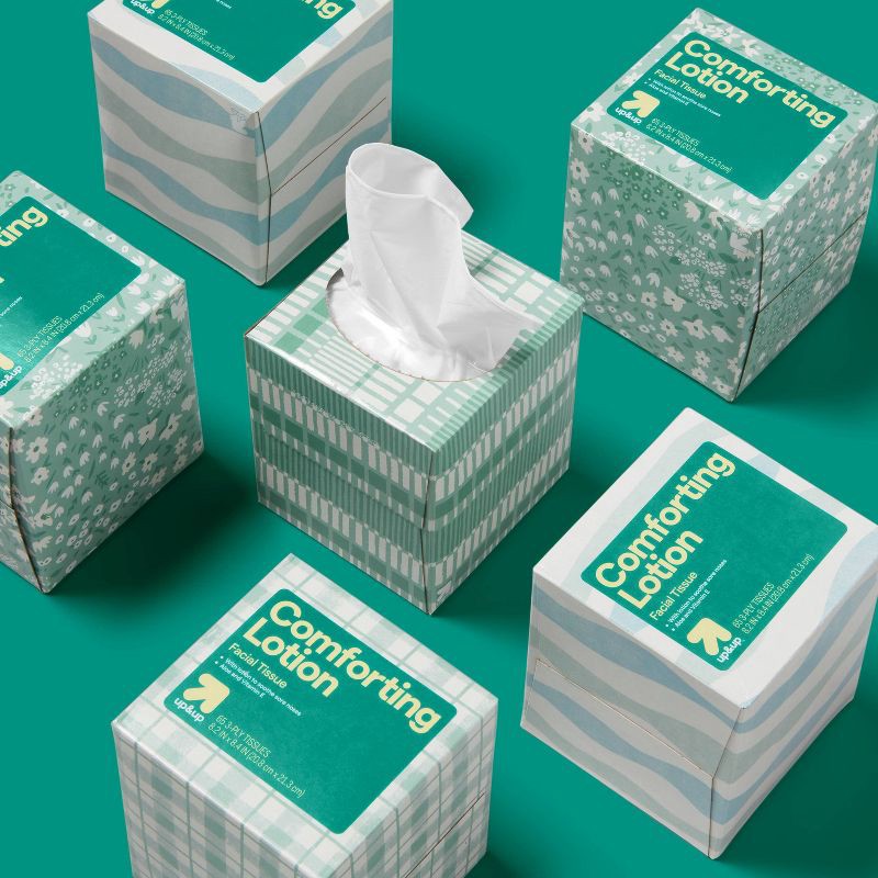 slide 2 of 4, Facial Tissue with Lotion - 6pk/65ct - up&up™, 6 ct, 65 ct