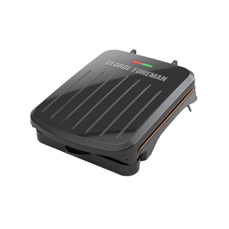 slide 1 of 8, George Foreman 2 Serving Classic Plate Electric Grill & Panini Press - Black - GRS040BZ, 1 ct