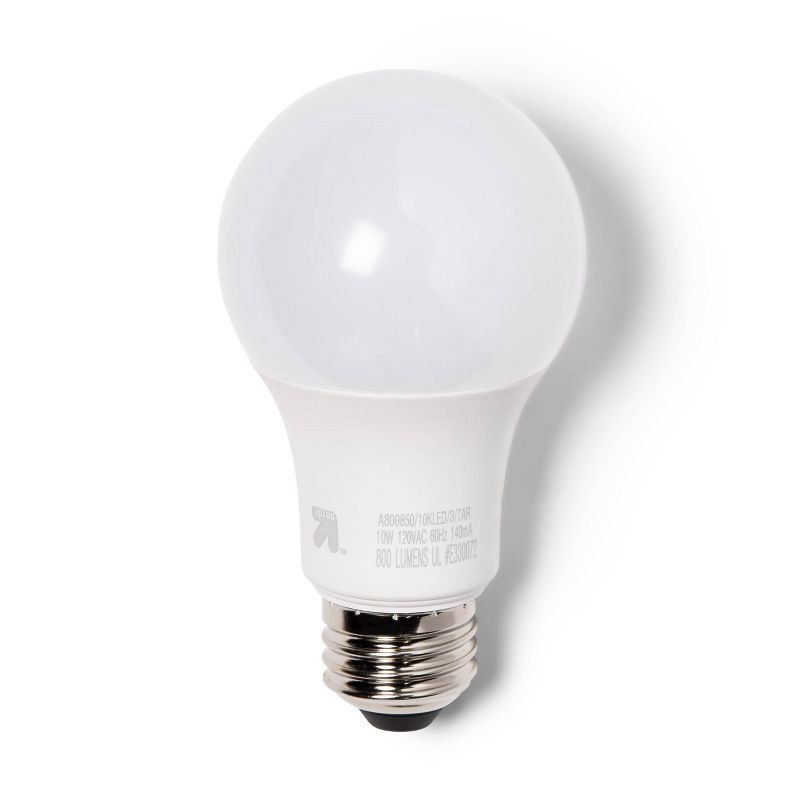 slide 3 of 3, LED 60W 3pk Daylight Light Bulbs - up&up™: E26 Base, 800 Lumens, 5000K, 10-Year Life, 60 Watt Equivalent, 3 ct