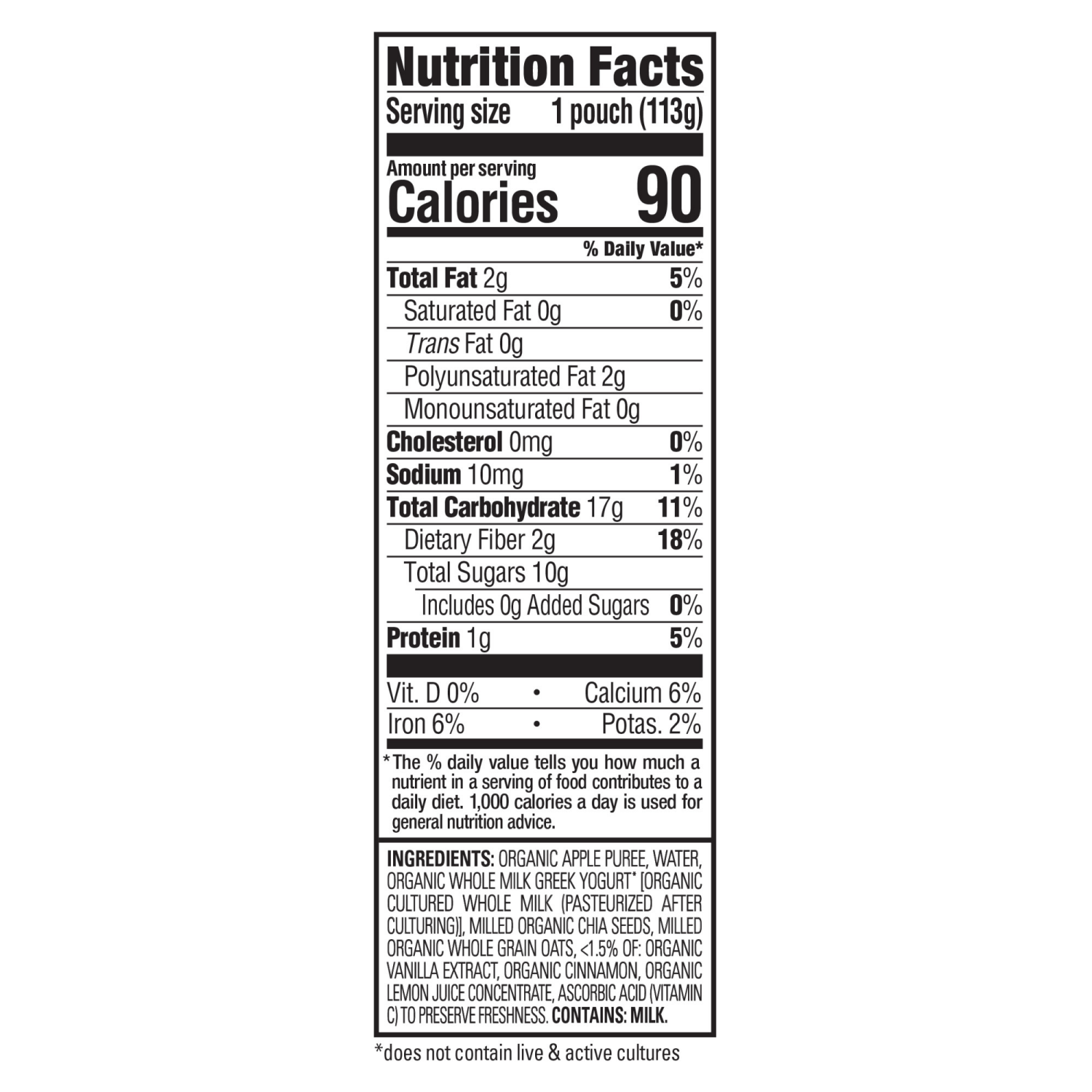 slide 8 of 8, Happy Tot Organics Super Morning Stage 4 Organic Apples, Cinnamon, Yogurt & Oats + Super Chia Pouch 4 Oz UNIT, 4 oz