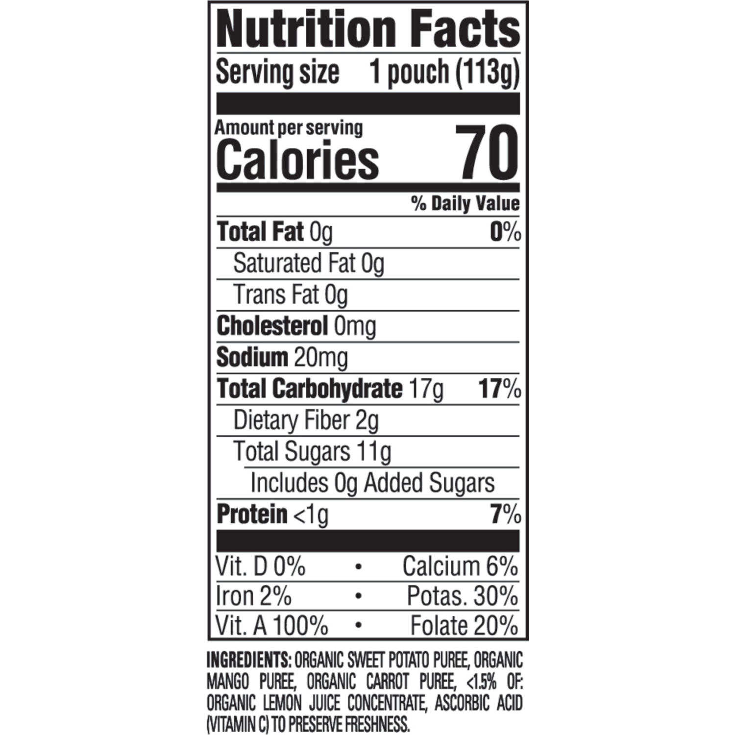 slide 7 of 8, Happy Baby Organics Clearly Crafted Stage 2 Sweet Potatoes, Mangos & Carrots Pouch 4oz UNIT, 4 oz