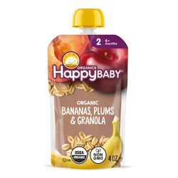 Happy Baby Organic Banana, Plums & Granola Baby Food Pouch