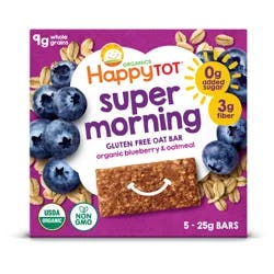 Happy Tot Organics Super Foods Gluten Free Oat Bar Organic Blueberries & Oatmeal 5-0.88 oz Bars UNIT