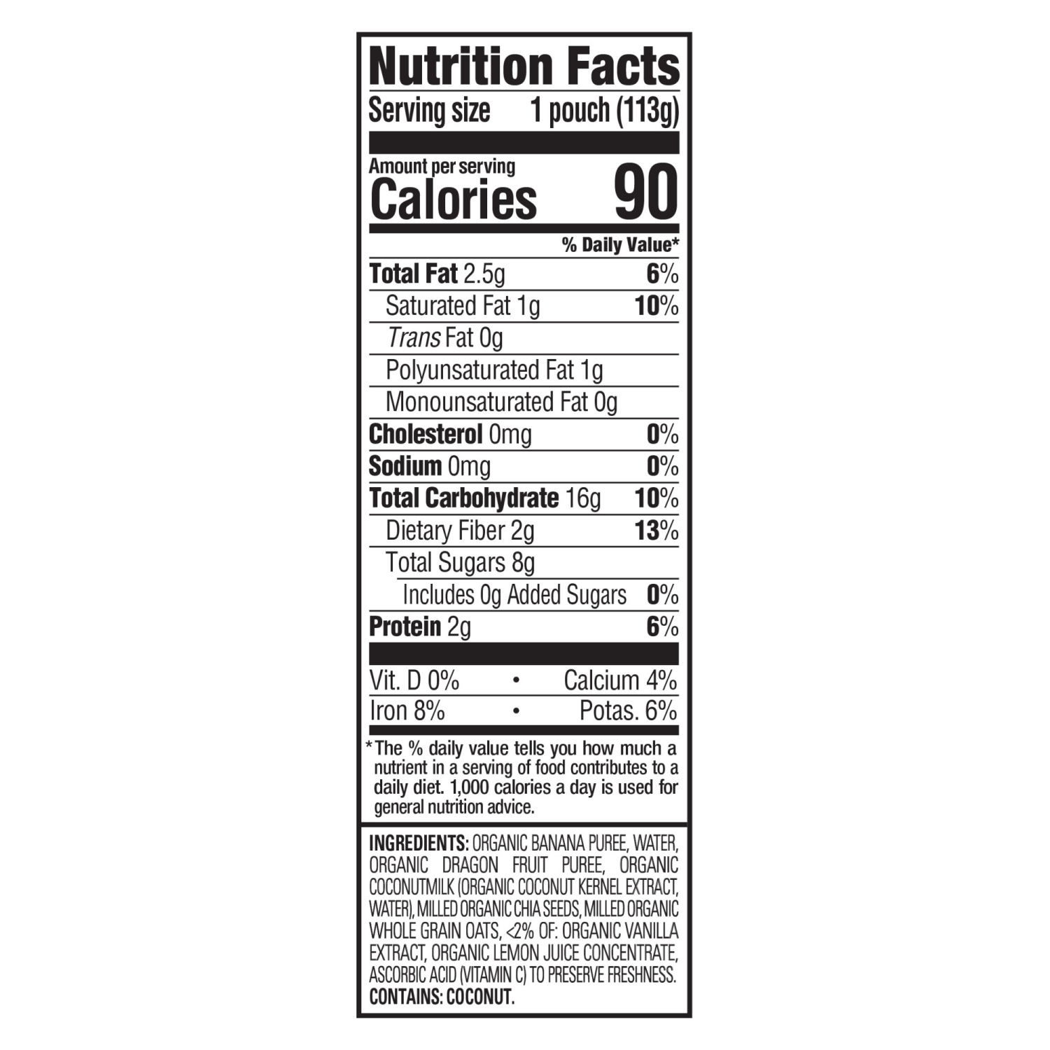 slide 3 of 8, Happy Tot Organics Super Morning Stage 4 Dairy Free Organic Bananas, Dragon Fruit, Coconut Milk, Millet & Vanilla + Super Chia Pouch 4 oz UNIT, 4 oz