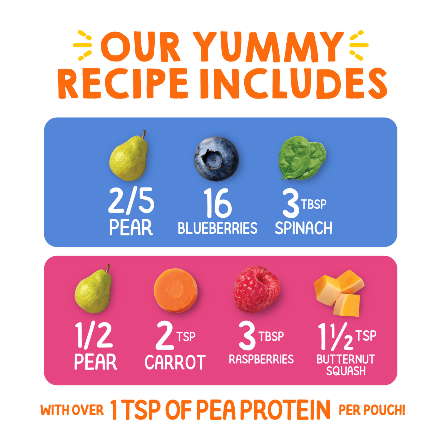 slide 5 of 8, Happy Tot Organics Fiber & Protein Stage 4 Organic 8ct 2-Flavor Variety Pack UNIT, 8 ct