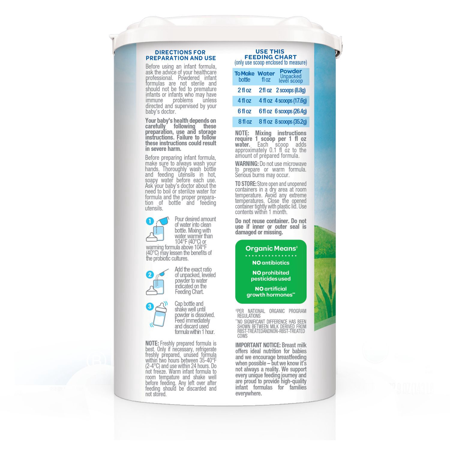 slide 4 of 4, Happy Baby Organic Milk-Based Powder Infant Formula with Iron - Stage 2, 22.9 oz