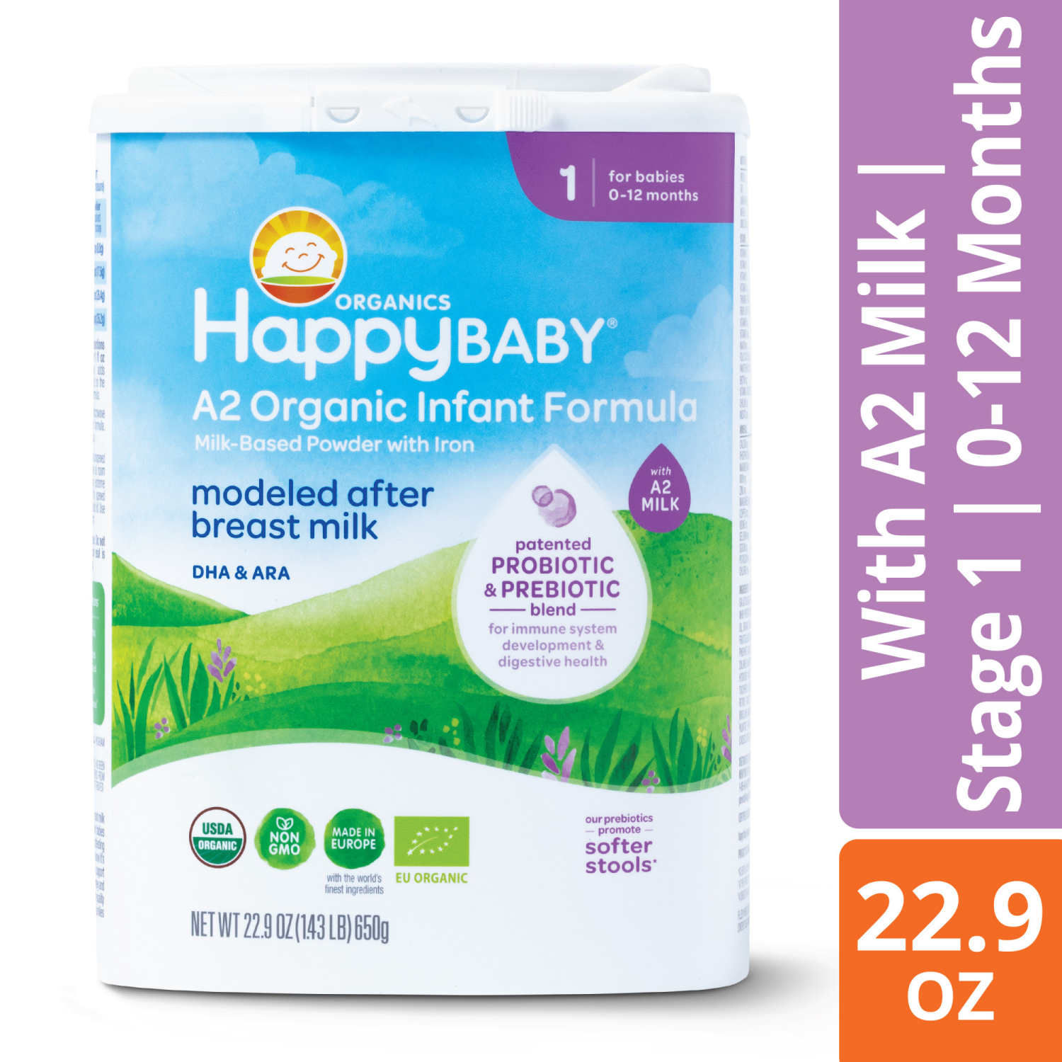 slide 2 of 8, Happy Baby® Organic Stage 2 Baby Formula Powder, 22.9 oz