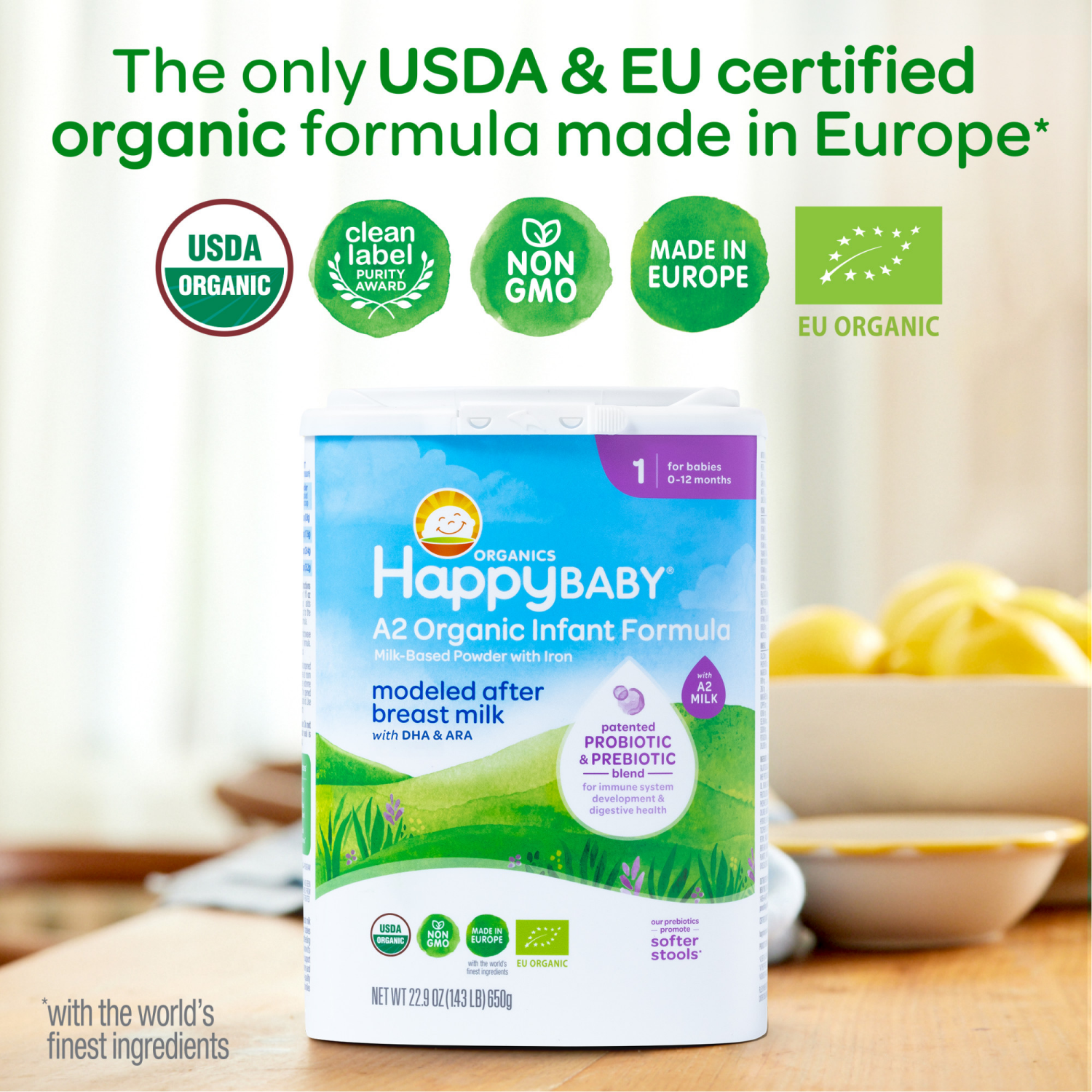slide 4 of 8, Happy Baby® Organic Stage 2 Baby Formula Powder, 22.9 oz