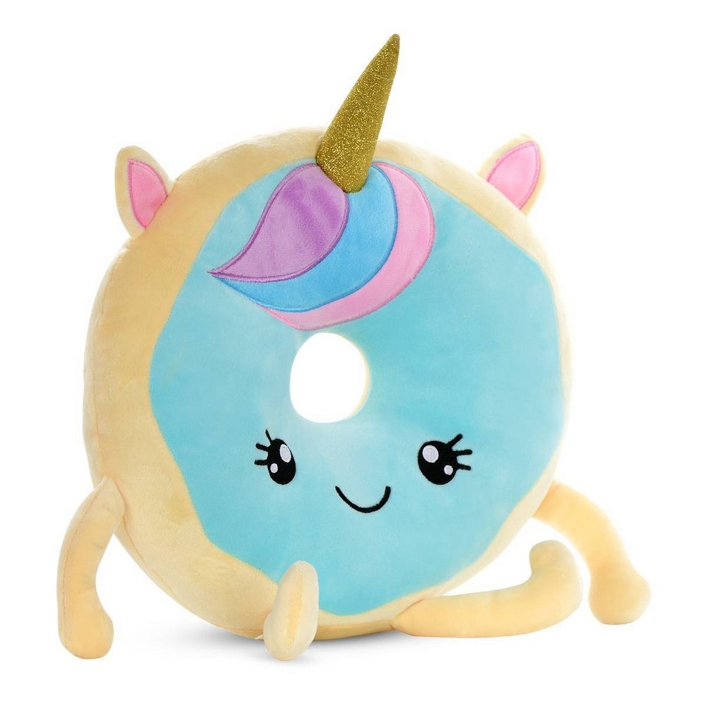 slide 3 of 5, 2 Scoops Unicorn Donut Shaped Plush, 1 ct