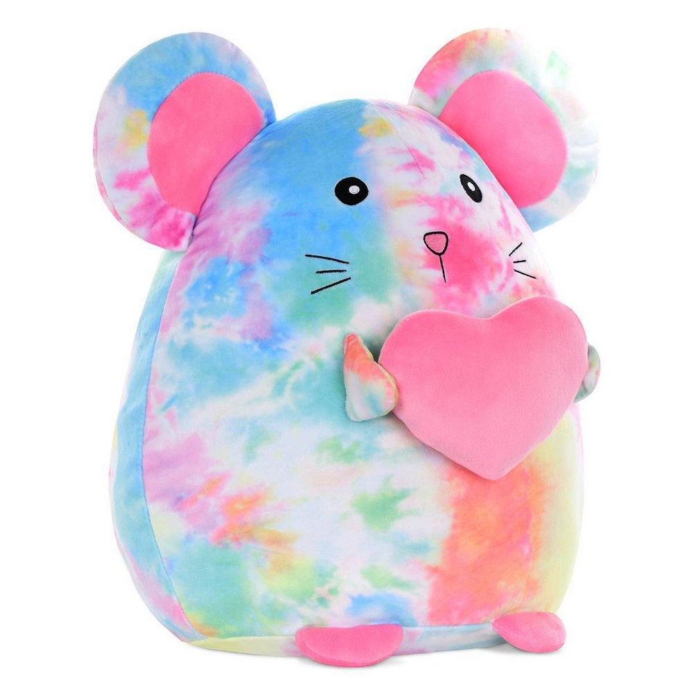slide 2 of 5, 2 Scoops Tie Dye Mouse Shaped Plush, 1 ct