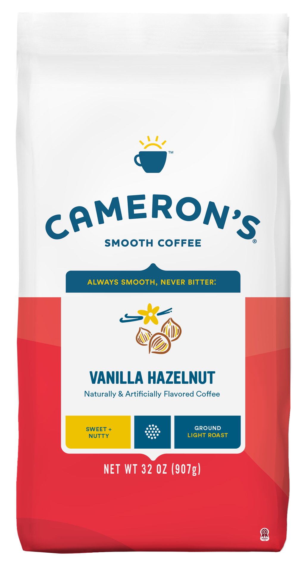 slide 1 of 9, Cameron's Coffee Ground Bag, Flavored, Vanilla Hazelnut, 32oz, 32 oz