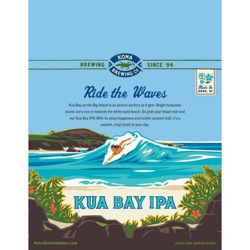 slide 3 of 4, Kona Brewing Co. Kona Kua Bay IPA Beer - 6pk/12 fl oz Cans, 6 ct; 12 fl oz