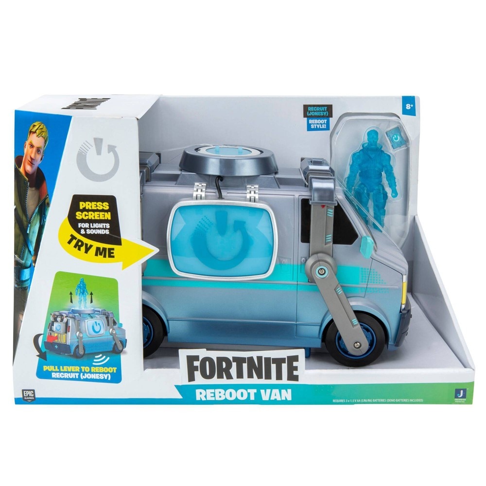 slide 2 of 6, Fortnite Feature Vehicle Reboot Van, Electronic Vehicle with 4in Articulated Figure, and Accessory, 1 ct