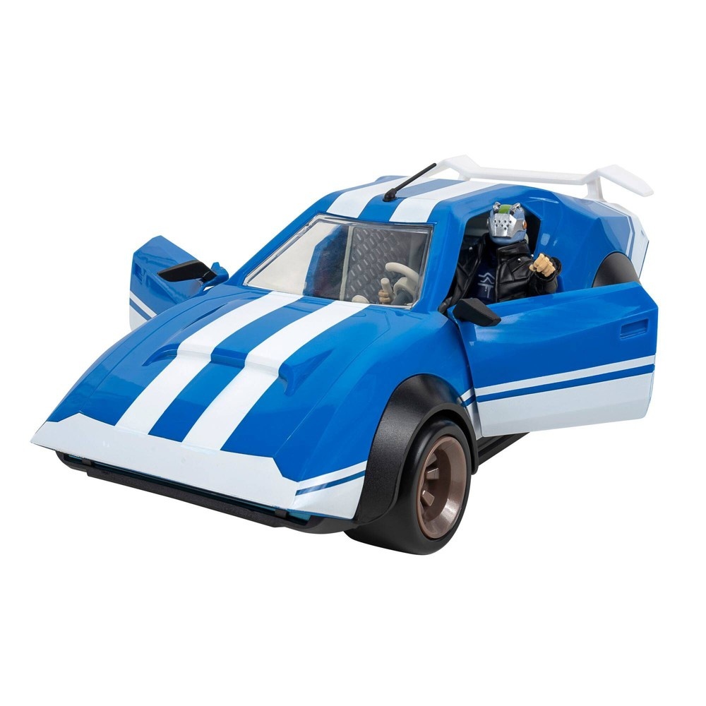 slide 3 of 6, Fortnite Joy Ride Whiplash Vehicle (Blue & White), Vehicle with 4in Articulated X-Lord Figure, 1 ct
